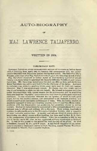 Auto-Biography of Maj. Lawrence Taliaferro