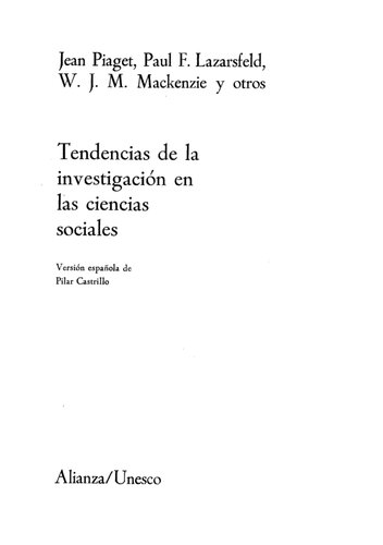 Tendencias de la investigación en las ciencias sociales; 1973