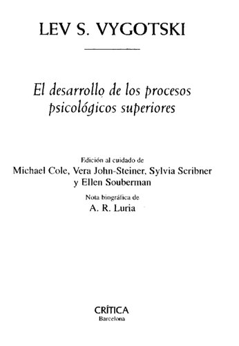 El desarrollo de los procesos psicologicos superiores