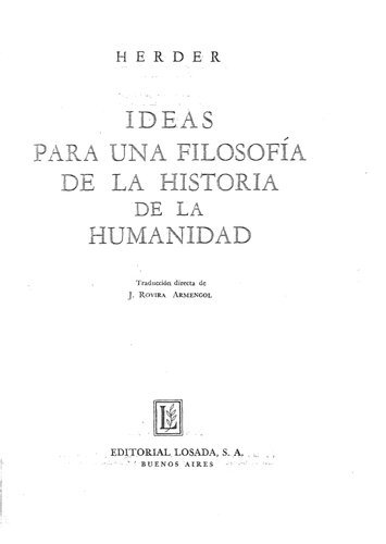 Ideas Para Una Filosofia De La Historia De La Humanidad