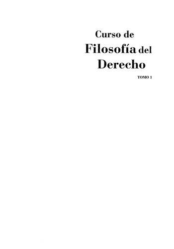 Curso de Filosofia del Derecho - Tomo I-