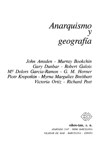 Anarquismo Y Geografia