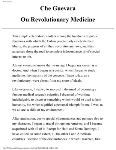 On Revolutionary Medicine