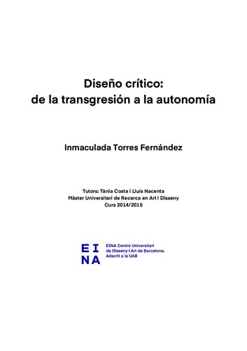 Diseño crítico : de la transgesión a la autonomía