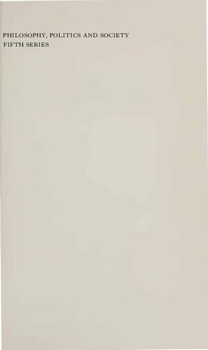 Philosophy, Politics and Society: Fifth Series