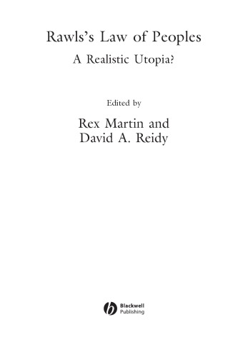 Rawls's Law Of Peoples: A Realistic Utopia