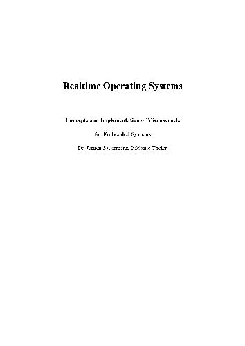Realtime Operating Systems. Concepts and Implementation of Microkernels