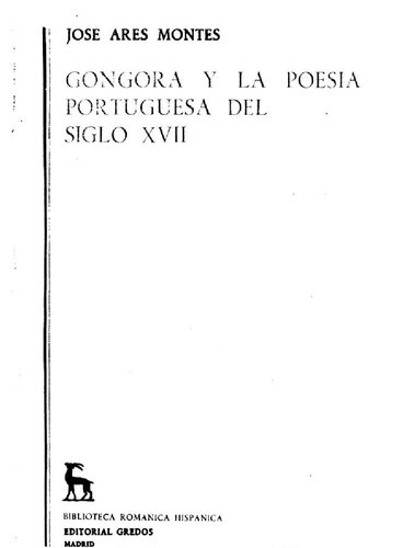 Góngora y la poesía portuguesa del siglo XVII.