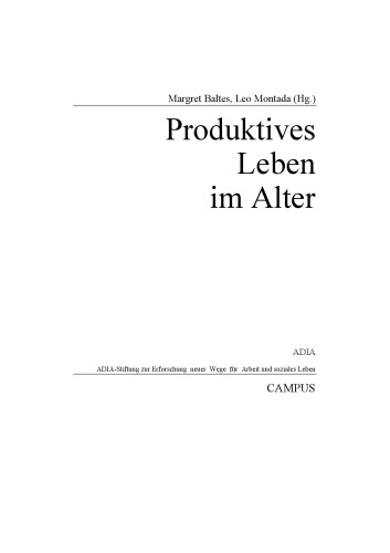 Produktives Leben im Alter
