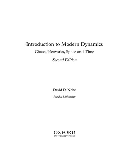 Introduction to Modern Dynamics. Chaos, Networks, Space and Time (2nd Ed.)