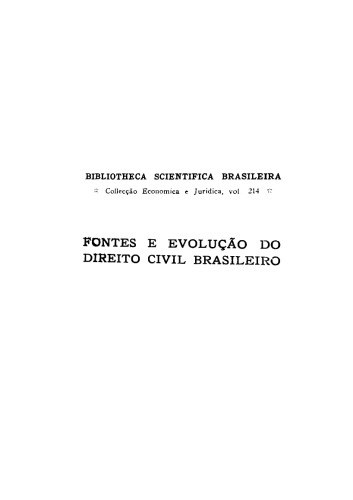 Fontes e evolução do direito civil brasileiro