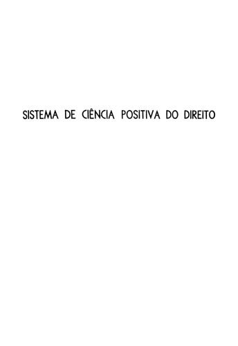 Sistema de ciência positiva do direito