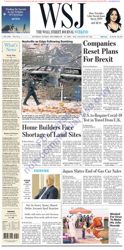 Wall Street Journal Saturday December 26, 2020