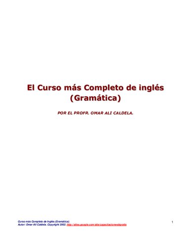 el curso mas completo de ingles (gramatica)