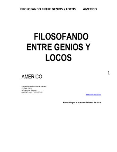 Filosofando Entre Genios Y Locos