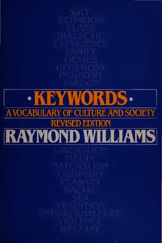 Keywords A Vocabulary of Culture and Society
