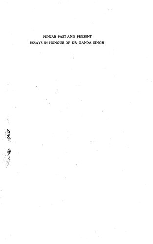 Punjab past and present : essays in honour of Dr. Ganda Singh