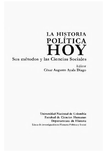 La historia política hoy: sus métodos y las ciencias sociales