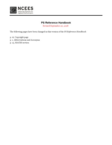 Principles and Practice of Surveying PS Reference Handbook