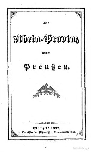 Die Rhein-Provinz unter Preußen