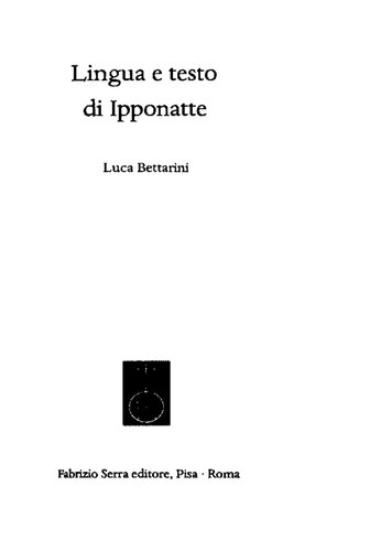 Lingua e testo di Ipponatte