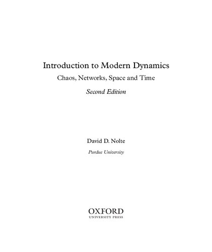 Introduction to Modern Dynamics. Chaos, Networks, Space and Time