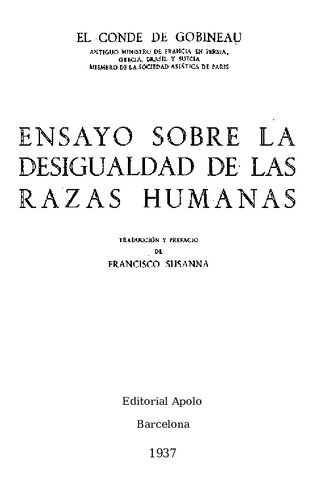 Ensayo Sobre La Desigualdad De Las Razas Humanas