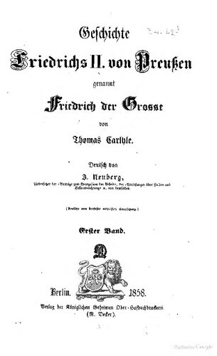 Geschichte Friedrichs II. von Preußen, genannt Friedrich der Große