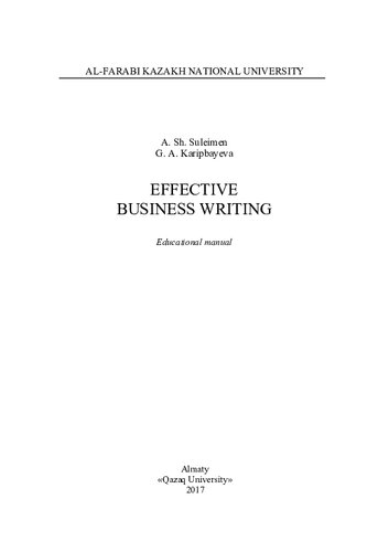 Effective Business Writing: educational manual
