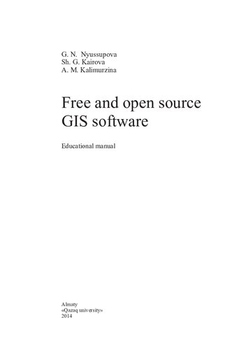 Free and open source GIS software: educational manual.