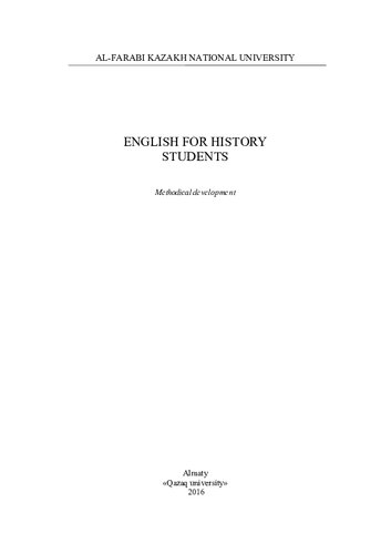 English for history students: methodical development.