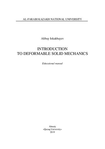Introduction to deformable solid mechanics: educational manual