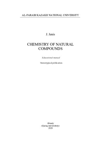 Chemistry of natural compounds: educational manual