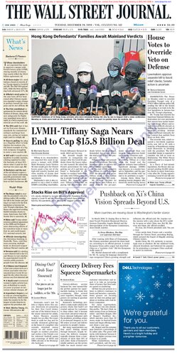 Wall Street Journal Tuesday December 29, 2020