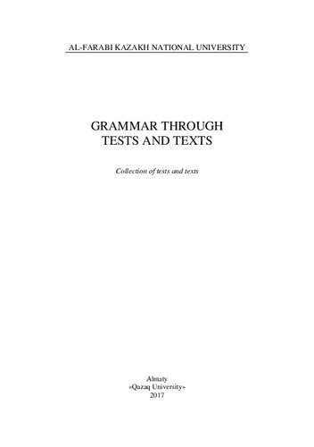 Grammar through tests and texts: collection of tests and texts