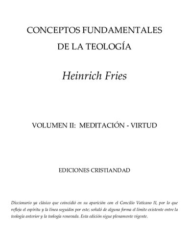 Conceptos Fundamentales De La Teologia II