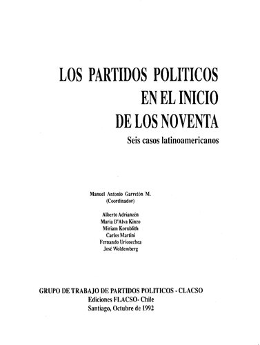 Los Partidos Politicos En El Inicio De Los Noventa