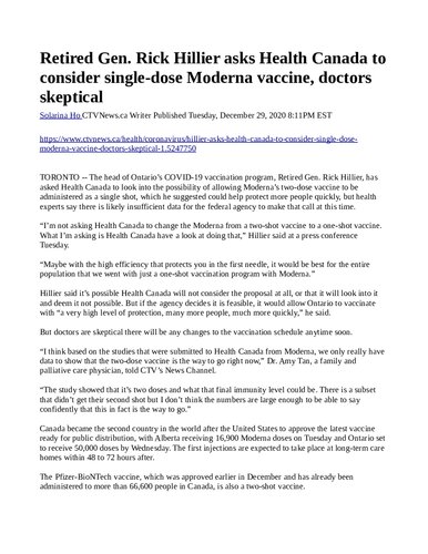 COVID-19: single-dose Moderna vaccine?