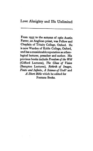 Love almighty and ills unlimited