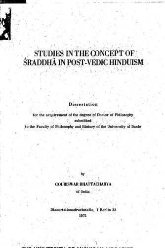 Studies in the concept of śraddhā in post-Vedic Hinduism.