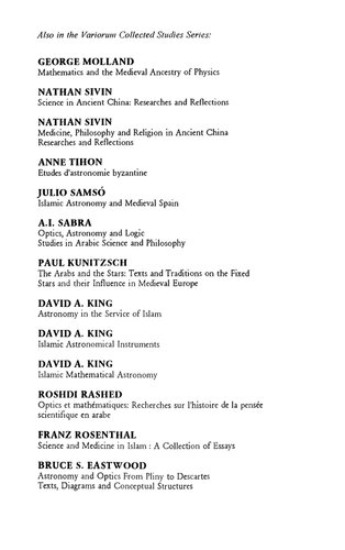 Arabic Mathematical Sciences: Instruments, Texts, Transmission