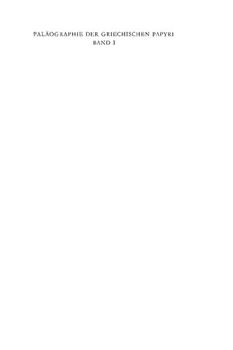 Paläographie der griechischen Papyri