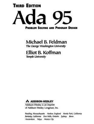 Ada 95 - Problem Solving and Design