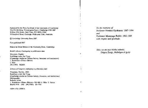 Buddhism under the T'ang