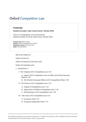 EU competition law and economics
