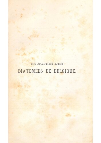 Synopsis des Diatomées de Belgique - Atlas