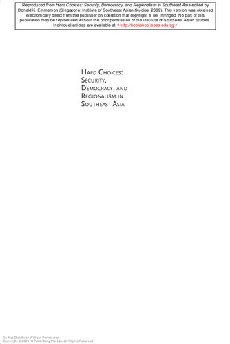 Hard choices : security, democracy, and regionalism in Southeast Asia