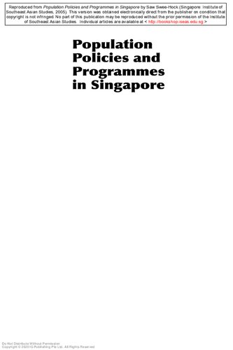 Population policies and programmes in Singapore