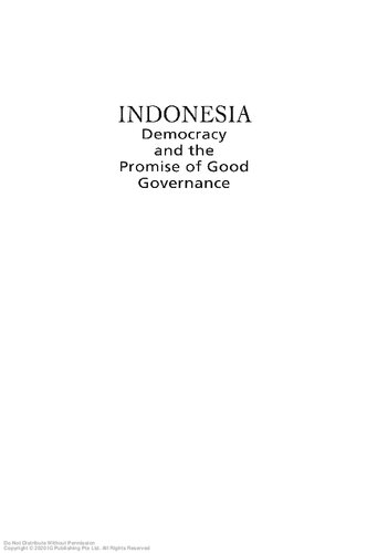 Indonesia : democracy and the promise of good governance