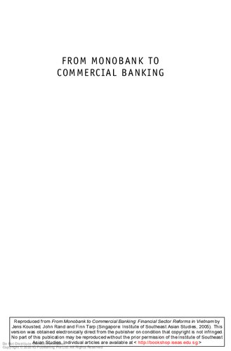 From monobank to commercial banking : financial sector reforms in Vietnam